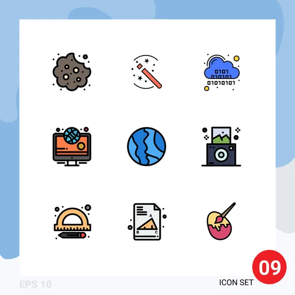 Filledline Flat Colors Pictograph Location Sport Binary Olympic Server Editable — 스톡 벡터