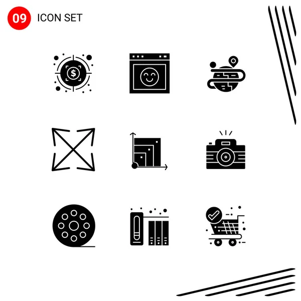 Thematic Vector Solid Glyphs Editable Symbols Scince System Process Scalabel — Stock Vector