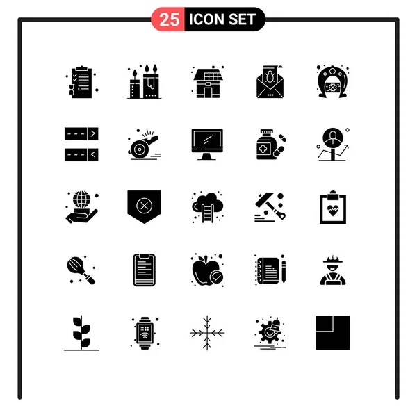 Stock Vector Icon Pack Mit Zeilenzeichen Und Symbolen Für Mail — Stockvektor