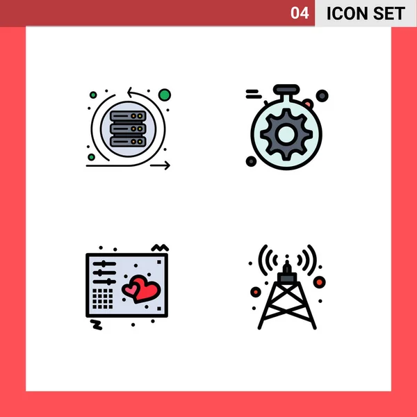User Interface Filledline Flat Color Pack Modern Signs Sysymbols Agile — Vector de stock
