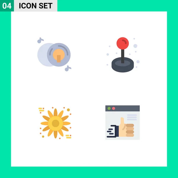 Universal Flat Icons Set Web Mobile Applications Sunflower Multimedia Game — Vettoriale Stock