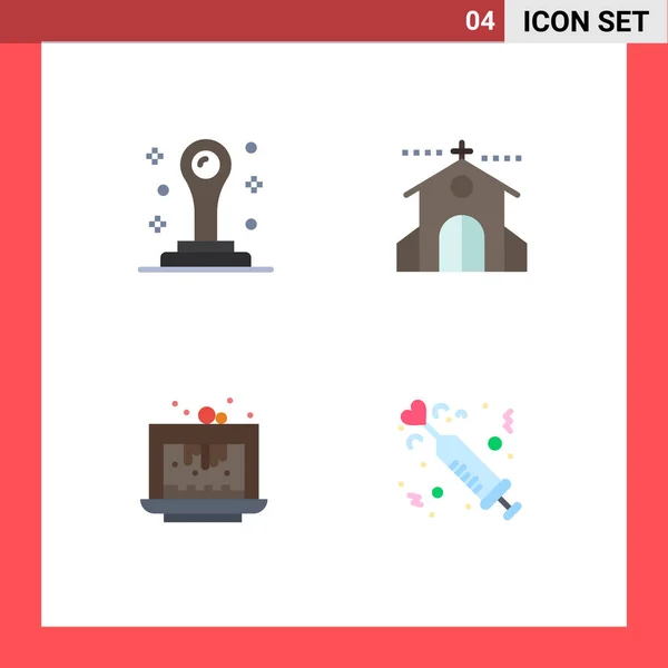 Flat Icon Pack Univerzális Szimbólumok Iroda Brownie Ünneplés Nyaralás Torta — Stock Vector