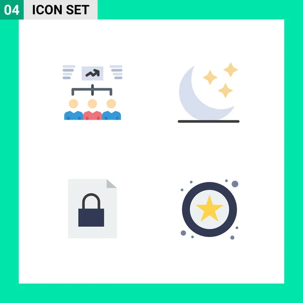 Stock Vector Icon Pack Line Signs Symbols Team Document Task — 스톡 벡터