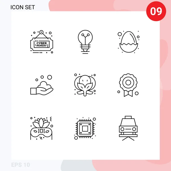 Universal Icon Symbols Group Modern Outlines Food Wash Baby Soap — Stock Vector