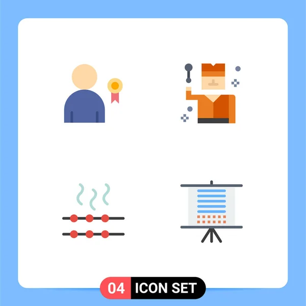 Set Modern Icons Sysymbols Signs Achievement Hungry Ribbon Profession Board — Archivo Imágenes Vectoriales