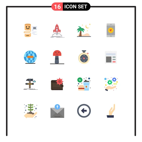 Conjunto Icones Modernos Símbolos Sinais Para Terra Aplicativos Móveis Publicar — Vetor de Stock
