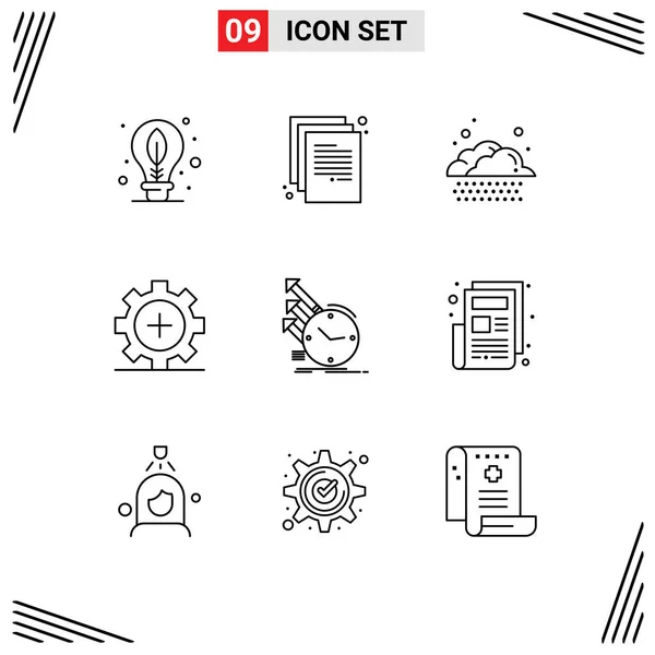 Creative Icons Modern Signs Sysymbols Inspection Medical Cloud Hospital Equipment — Vector de stock