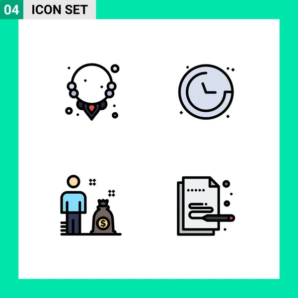 Universal Icon Symbols Group Modern Filledline Flat Colors Diamond Investment — Stockový vektor