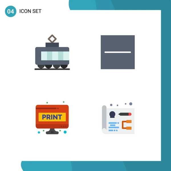 Pack Creative Flat Icons Railroad Paper Close Screen Page Editable — Stock Vector