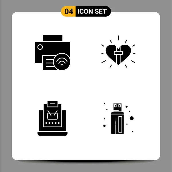 Creative Icons Modern Jelek Szimbólumok Számítógépek Húsvét Hardver Szív Internet — Stock Vector