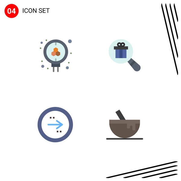 Set Commercial Flat Icons Pack Atom Circle Search Ecommerce Interface — Stock Vector