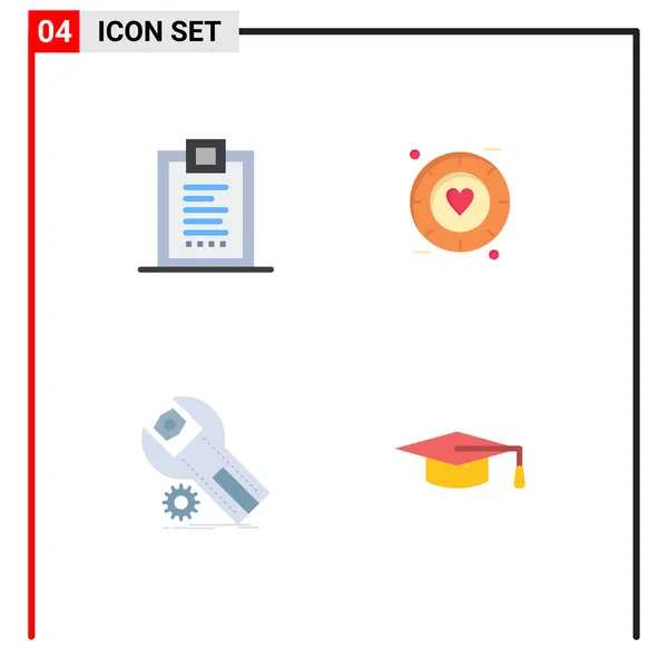 Colocación Imágenes Iconos Planos Simples Codificación Ajustes Diseño Señal Instalación — Vector de stock