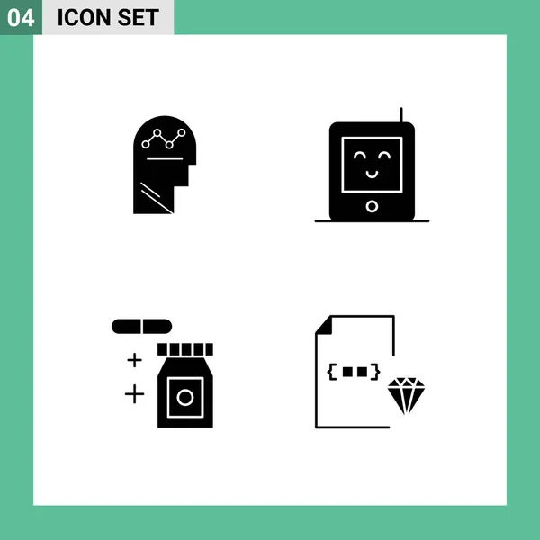 Universal Icon Symbols Group Modern Solid Glyphs User Rainy Man — Vetor de Stock