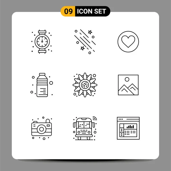 Set Modern Icons Tanda Tanda Untuk Musim Gugur Makanan Bintang - Stok Vektor