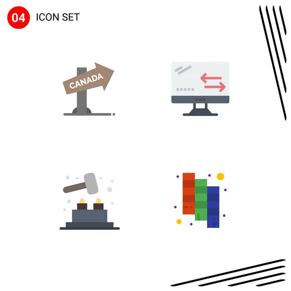 Thematic Vector Flat Icons Editable Sysymbols Canada Game Sign Arrows — Vector de stock