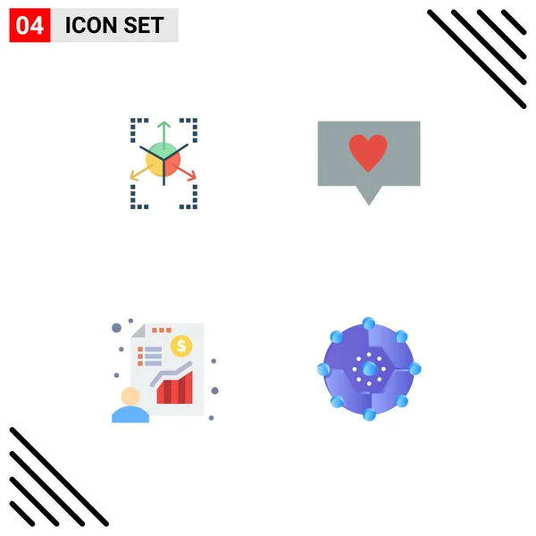 User Interface Pack Basic Flat Icons Prototype Presentation Chart Message — Stock Vector