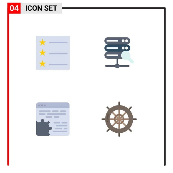 Pack Iconos Color Creativos Diseño Aplicación Servidor Código Navegación Editable — Vector de stock