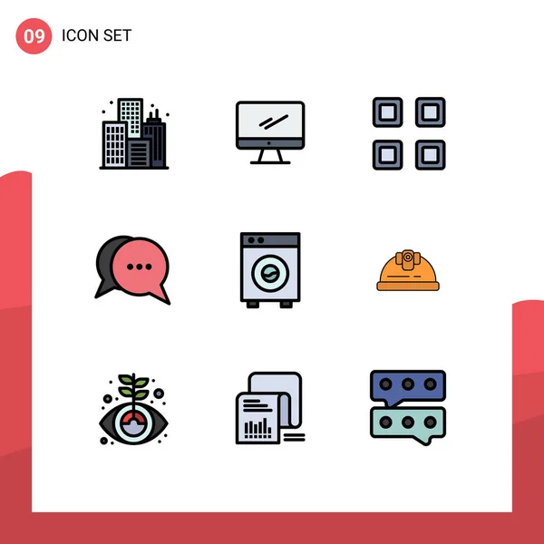 Creative Icons Modern Signs Sysymbols Big Bubble Grid Messages Chat — Archivo Imágenes Vectoriales