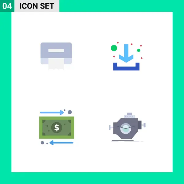 Flat Icon Pack Univerzális Szimbólumok Tisztítás Pénz Letöltés Üzlet Ipar — Stock Vector