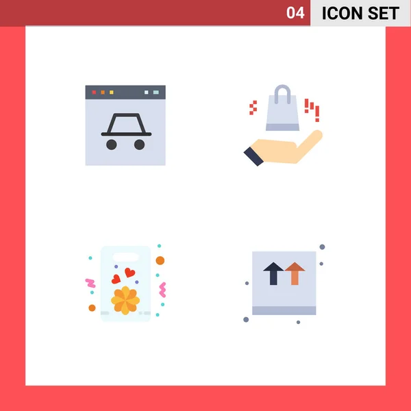 Vector Flat Icons Grid Hacker Gift Security Bag Present Editable — 스톡 벡터