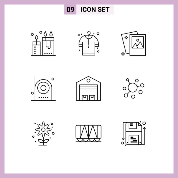 Universal Icon Symbols Group Modern Outlines Equipment Electric Gallery Devices — Stockvektor