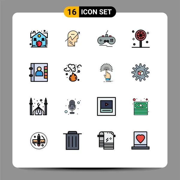 Creative Icons Modern Signs Sysymbols Contacts Holiday Mind Halloween Gamepad — Archivo Imágenes Vectoriales