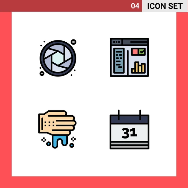 Universal Icon Sysymbols Group Modern Filledline Flat Colors Camera Spa — Archivo Imágenes Vectoriales