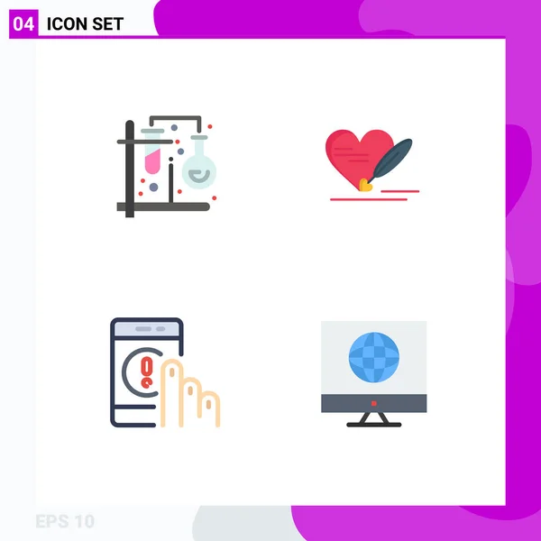 Universal Flat Icon Signos Símbolos Química Haga Clic Fórmula Amor — Vector de stock