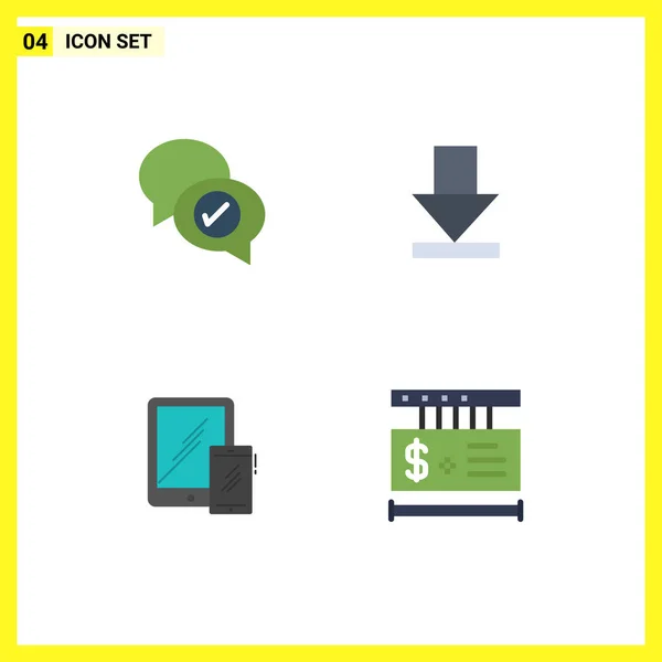 Universal Flat Icon Signs Symbole Für Chat Handy Chat Download — Stockvektor