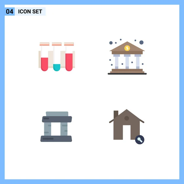 Thematic Vector Flat Icons Editable Sysymbols Test Landmark Laboratory Business — Vector de stock