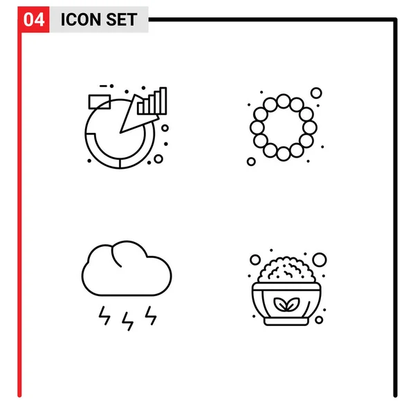 Pictogram Set Simple Filledline Flat Colors Chart Nature Management Carnival — 스톡 벡터