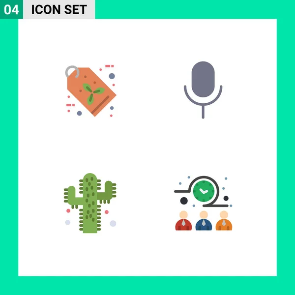 Conceito Flat Icon Para Websites Mobile Apps Eco Plant Tag — Vetor de Stock