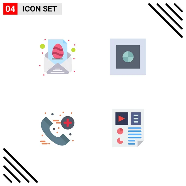 Mobile Interface Flat Icon Set Pictograms Easter Emergency Message Money — Stock Vector