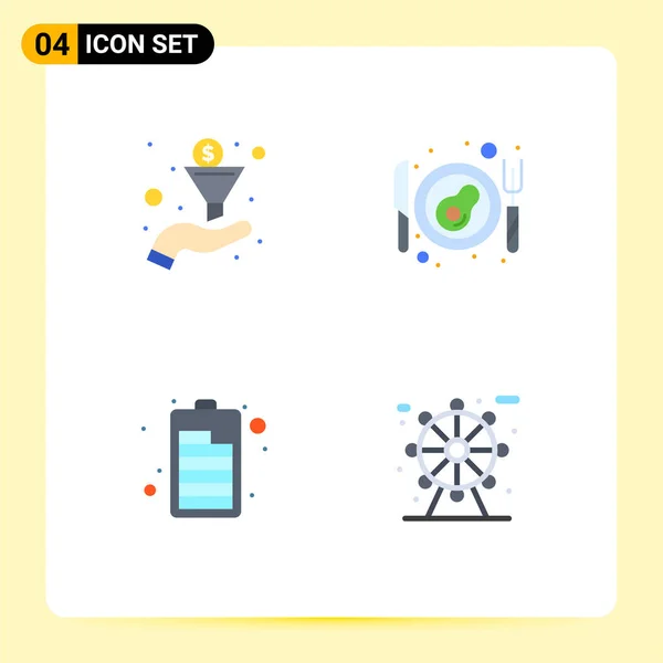 Universal Flat Icons Set Web Mobile Applications Filter City Bacon — Διανυσματικό Αρχείο