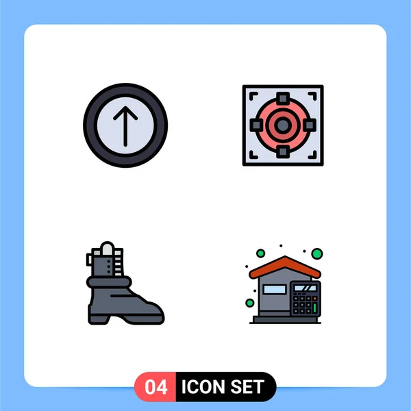 Set Modern Icons Sysymbols Signs Upload American Target Goal Budget — Vector de stock