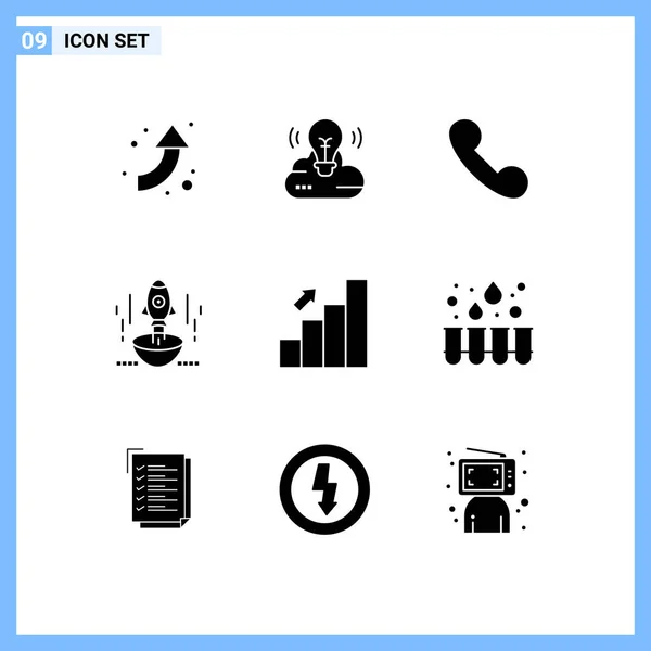 Universal Icon Symbols Group Modern Solid Glyphs Business Nave Espacial — Vetor de Stock