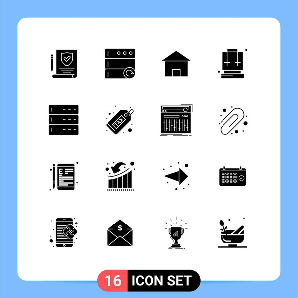 Solid Glyph Pack Universal Symbols Devices Admin Home Travel Bag — Stock Vector