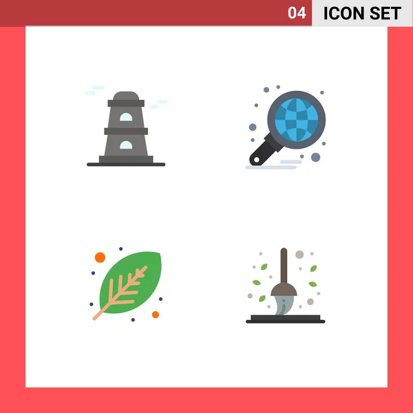 User Interface Flat Icon Pack Modern Signs Sysymbols Observatory Green — Vector de stock