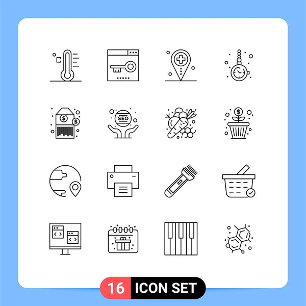 Universal Icon Symbols Group Modern Outlines Fashion Accessorize Optimization Medical — Stock Vector