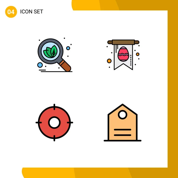 Set Modern Icons Symbols Signs Organic Target Card Circle Tag — Stock Vector