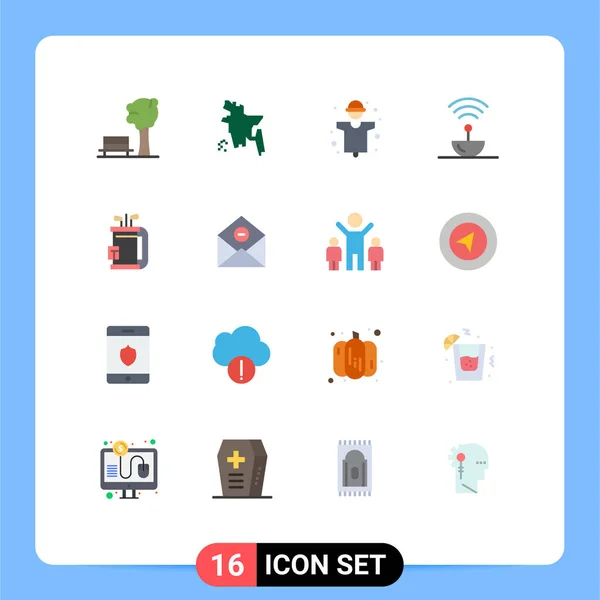 Stock Vector Icon Pack Лінійних Знаків Символів Сумки Сигналу Сільського — стоковий вектор