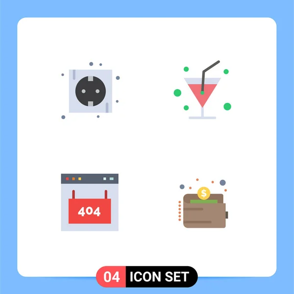 Flat Icon Pack Mit Universellen Symbolen Für Platine Interface Stecker — Stockvektor