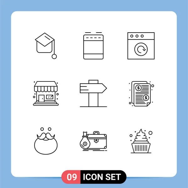 Set Dari Ikon Modern Simbol Tanda Untuk Bill Sign App - Stok Vektor