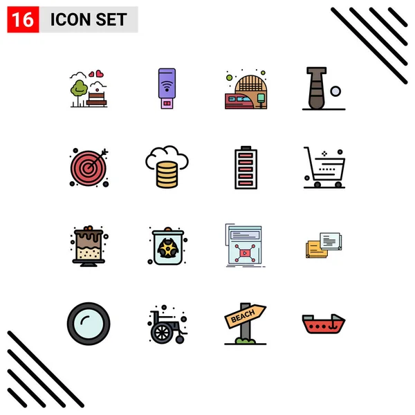 Universal Icon Symbols Group Modern Flat Color Linhas Cheias Seta — Vetor de Stock