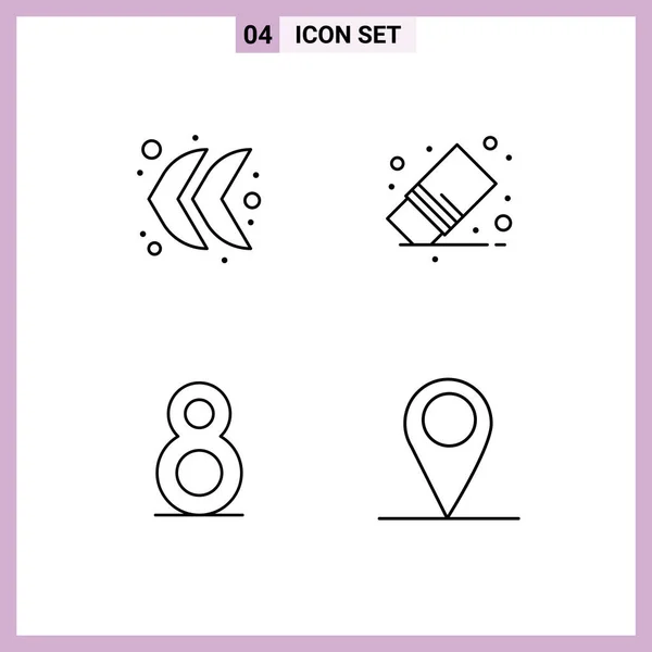 Creative Icons Modern Signs Sysymbols Arrow Delete Rubber Gps Editable — Archivo Imágenes Vectoriales