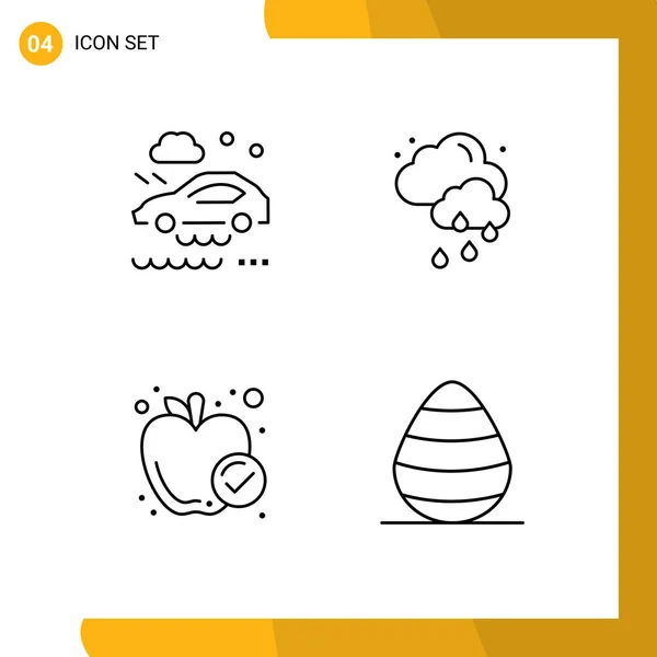 Line Concept Websites Mobile Apps Bad Weather Condition Meal Wet — Stock Vector