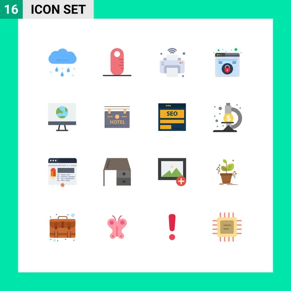 Set Modern Icons Symbols Signs Computer Security Internet Web Design — Stock Vector