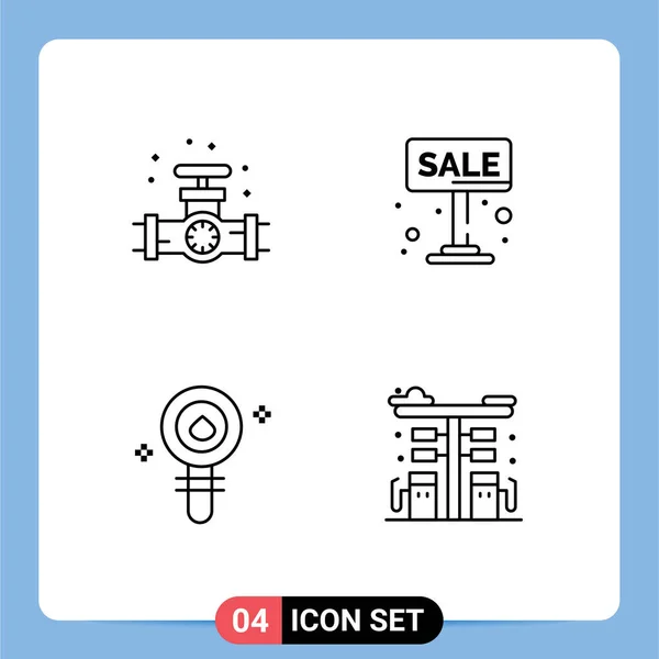 Creative Icons Modern Signs Symbols Gauge Biochemistry Plumbing Board Cell — Stock Vector