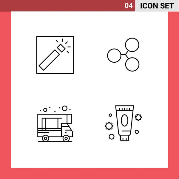 Universal Icon Symbols Gruppe Von Modernen Filledline Flache Farben Von — Stockvektor