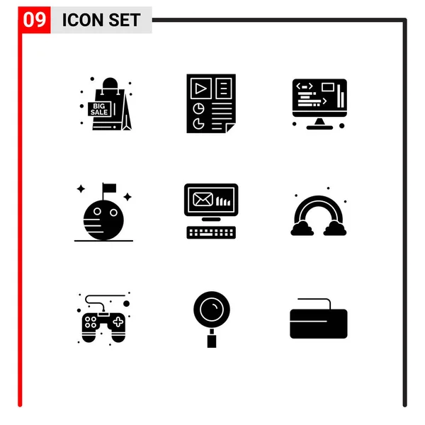 Stock Vector Icon Pack Líneas Símbolos Para Sobre Espacio Seo — Archivo Imágenes Vectoriales